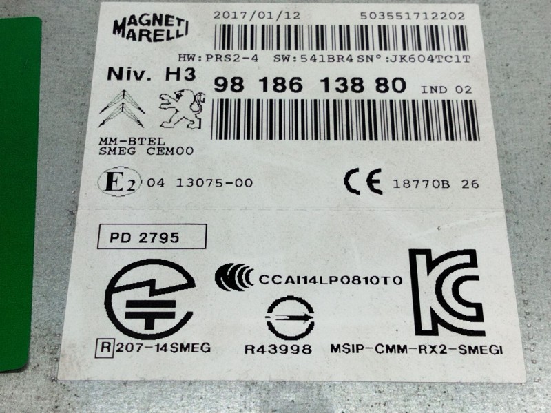 Recambio de sistema audio / radio cd para citroën c4 cactus feel referencia OEM IAM 9818613880  