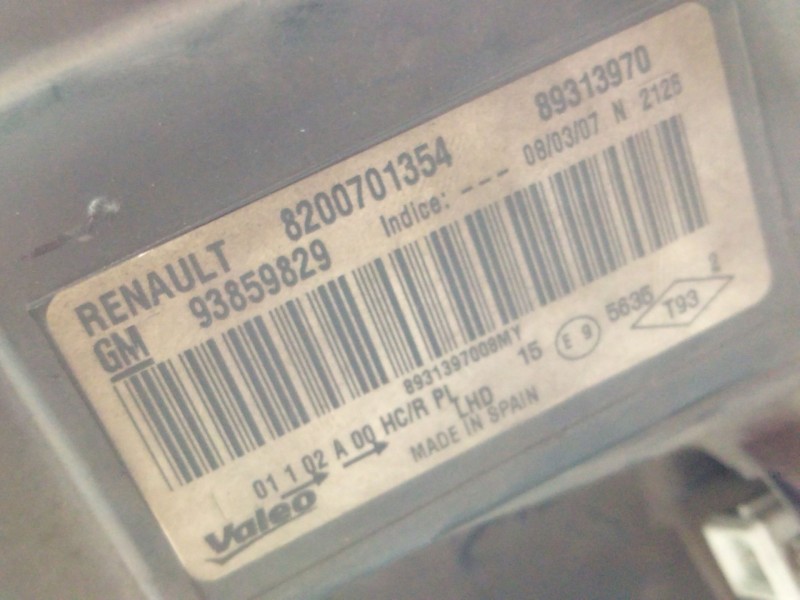 Recambio de faro izquierdo para renault trafic iii autobús (jg_) 1.6 dci 140 (jgma) referencia OEM IAM 8200701354  