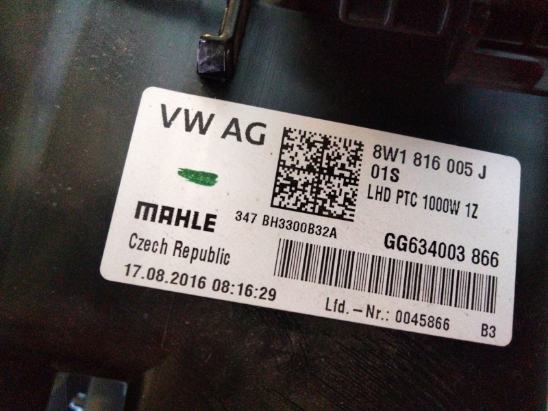 Recambio de calefaccion entera normal para audi a4 berlina (8w2) 2.0 16v tdi referencia OEM IAM 8W1816005J  