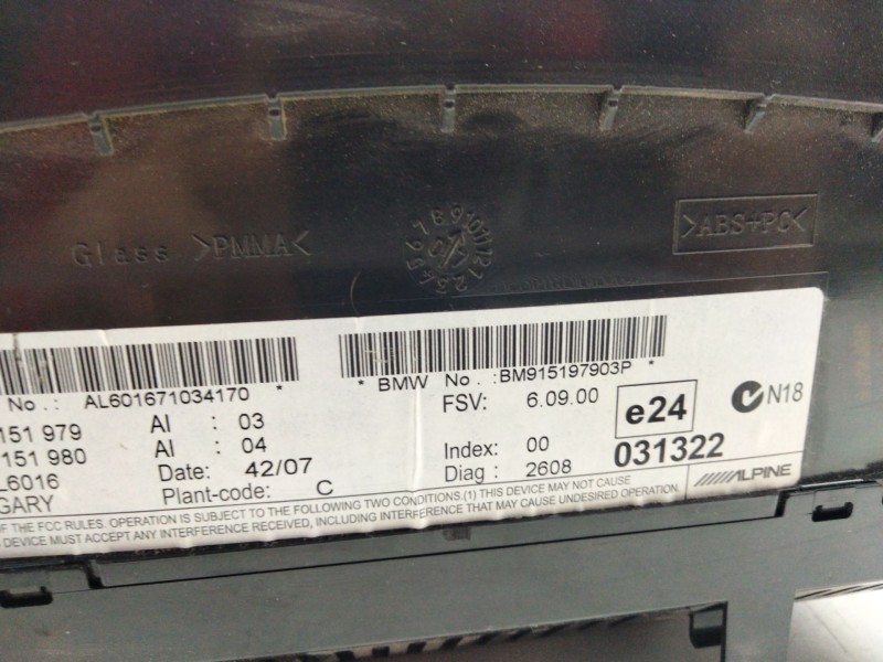 Recambio de pantalla multifuncion para bmw 3 coupé (e92) 320 d referencia OEM IAM 9151979  