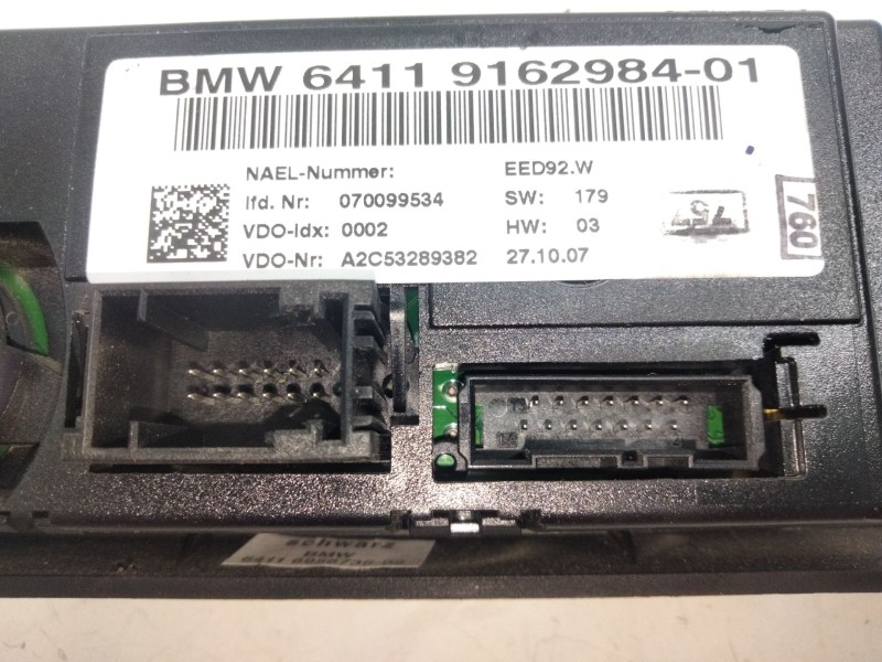 Recambio de mando calefaccion / aire acondicionado para bmw 3 coupé (e92) 320 d referencia OEM IAM 916298401  
