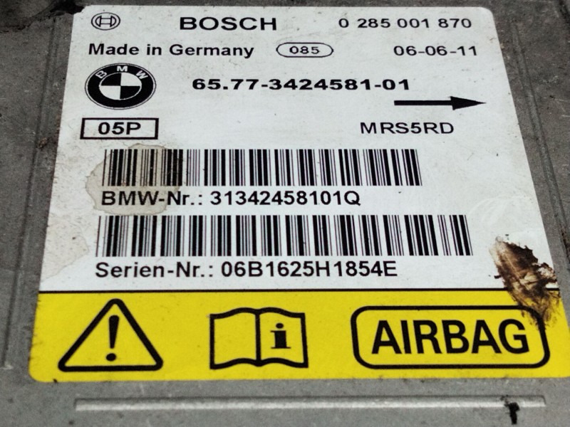 Recambio de centralita airbag para bmw x3 (e83) 2.0 d referencia OEM IAM 342458101 0285001870 