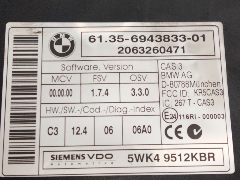 Recambio de control de modulo para bmw x5 (e70) 3.0 3.0d referencia OEM IAM 694383301  