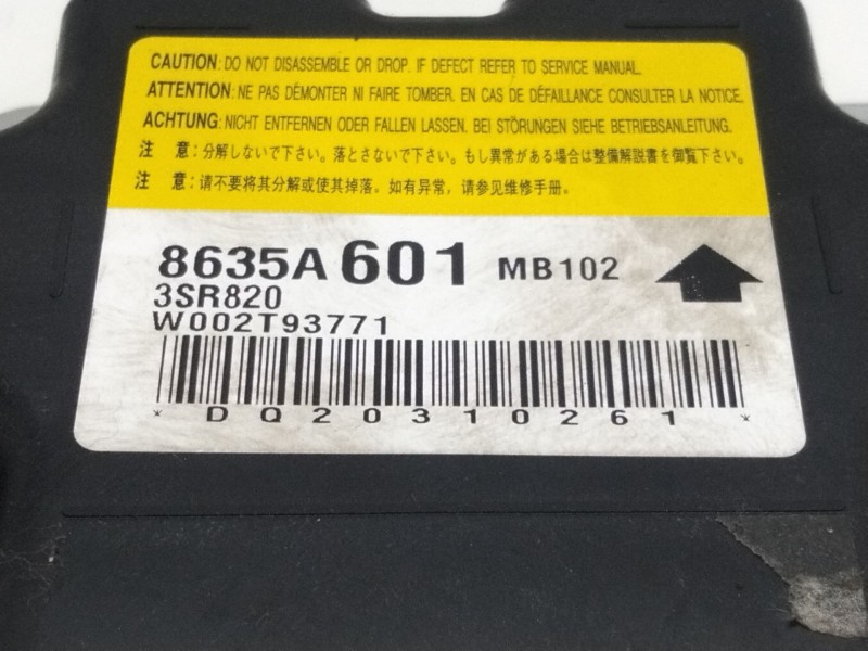 Recambio de centralita airbag para mitsubishi space star (a00) 1.2 referencia OEM IAM 8635A601  