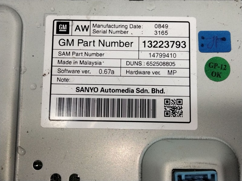 Recambio de pantalla multifuncion para opel insignia sports tourer sport referencia OEM IAM 13223793  