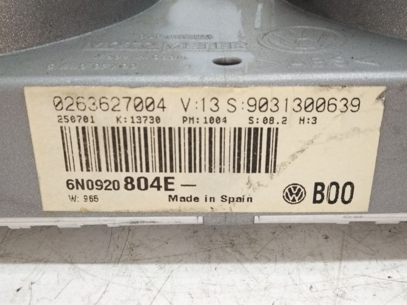Recambio de cuadro instrumentos para volkswagen polo berlina (6n1) 1.4 referencia OEM IAM 6N0920804E  