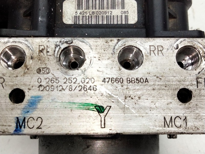 Recambio de abs para nissan qashqai / qashqai +2 i (j10, nj10, jj10e) 1.6 dci referencia OEM IAM 57660BB50A 0265252020 