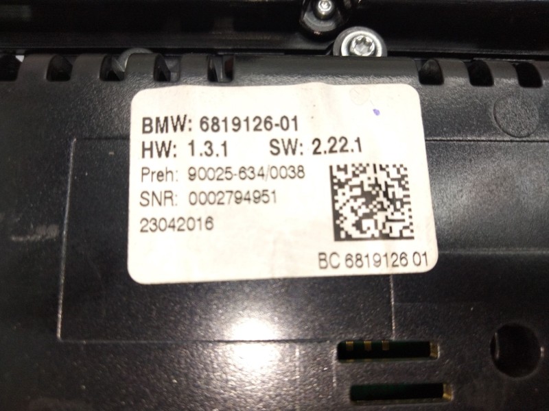 Recambio de mando climatizador para bmw 5 (f10) 520 d xdrive referencia OEM IAM 682912601  