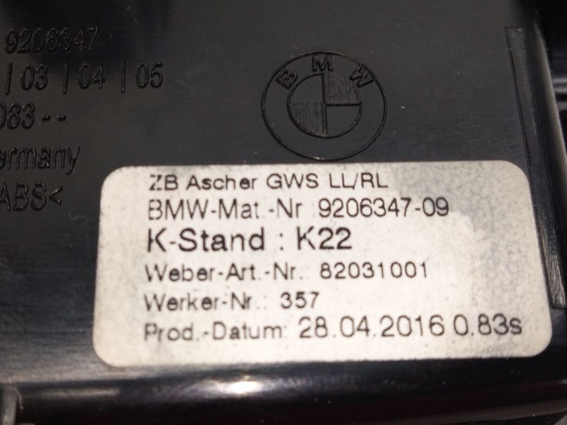 Recambio de cenicero para bmw 5 (f10) 520 d xdrive referencia OEM IAM 920634709  