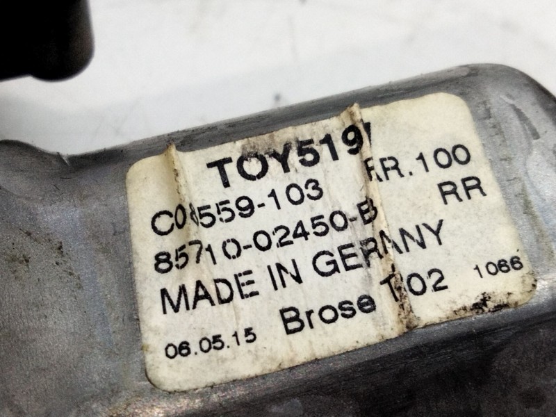 Recambio de elevalunas trasero izquierdo para toyota auris referencia OEM IAM 8571002450B  