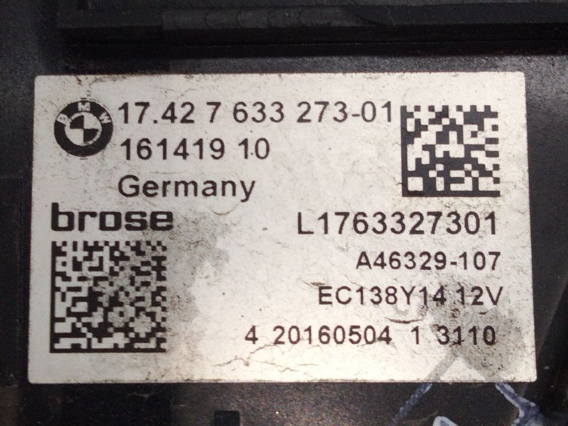 Recambio de electroventilador para bmw 5 (f10) 520 d xdrive referencia OEM IAM 763327301  