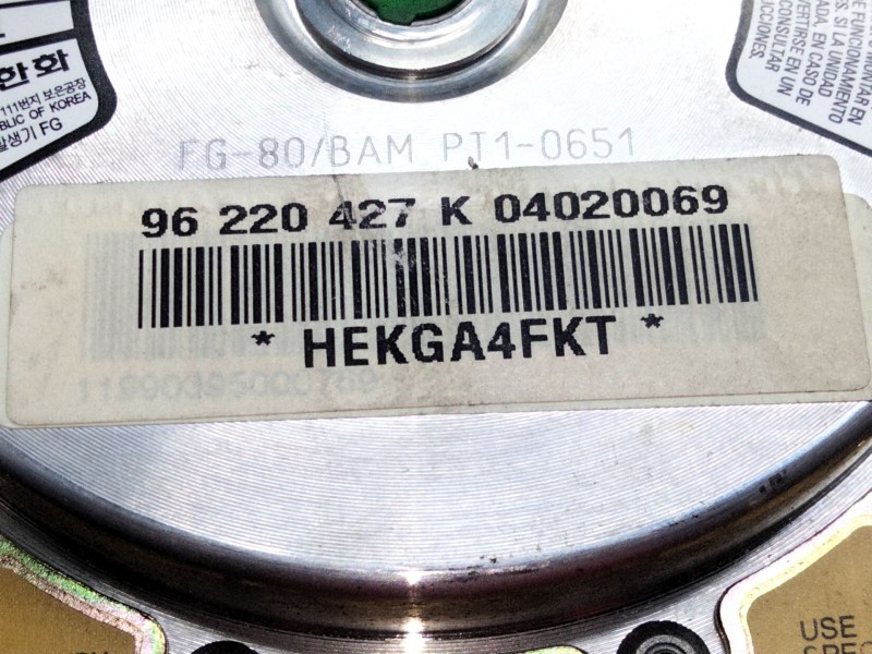 Recambio de airbag delantero izquierdo para daewoo lanos (klat) 1.3 referencia OEM IAM 96220427K  