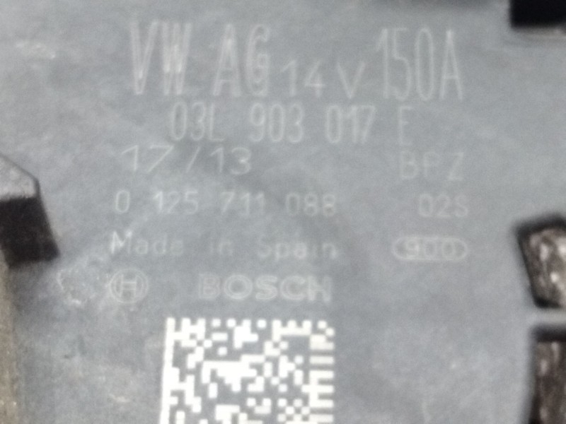 Recambio de alternador para audi a5 sportback (8t) 2.0 16v tdi referencia OEM IAM 03L903017E  