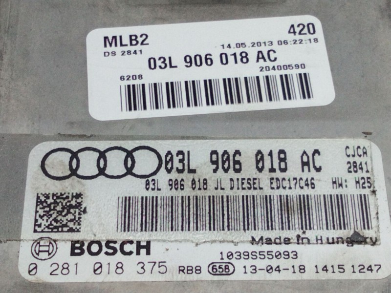Recambio de centralita motor uce para audi a5 sportback (8t) 2.0 16v tdi referencia OEM IAM 03L906018AC 0281018375 