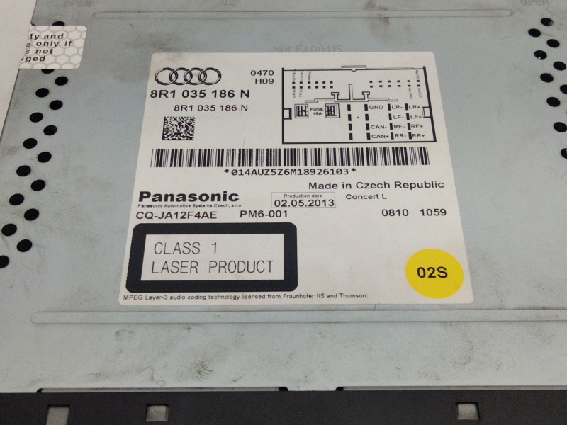 Recambio de sistema audio / radio cd para audi a5 sportback (8t) 2.0 16v tdi referencia OEM IAM 8R1035186N  