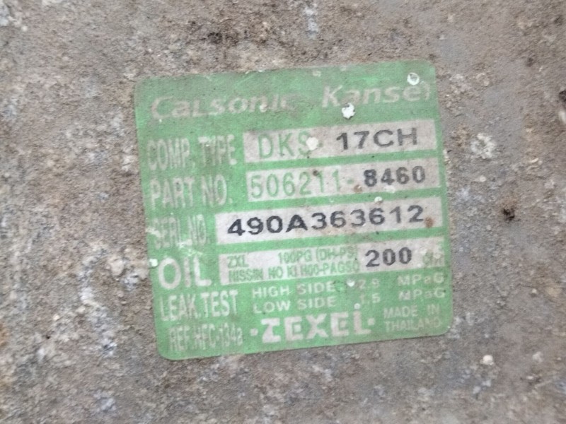 Recambio de compresor aire acondicionado para nissan pick up (d22) 2.5 di referencia OEM IAM 5062118460  