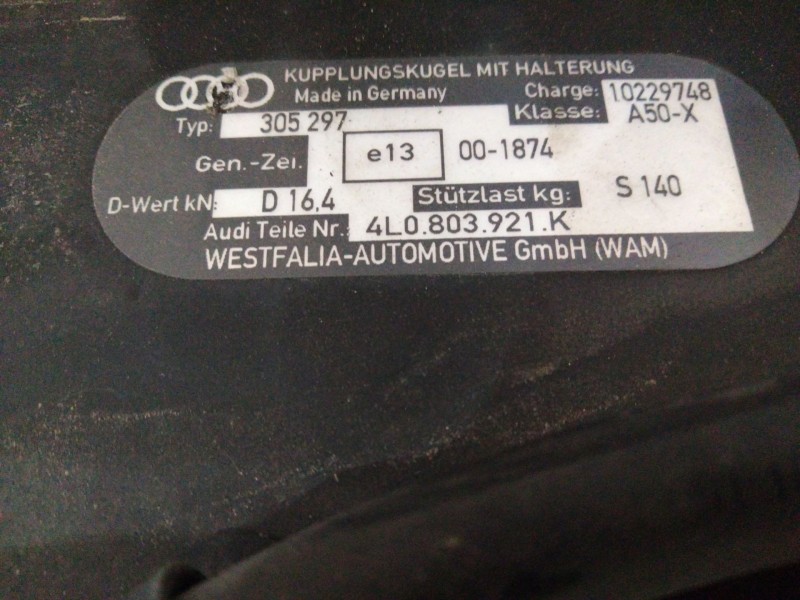 Recambio de refuerzo paragolpes trasero para audi q7 (4lb) 3.0 tdi quattro referencia OEM IAM 4L0803921K 305297 