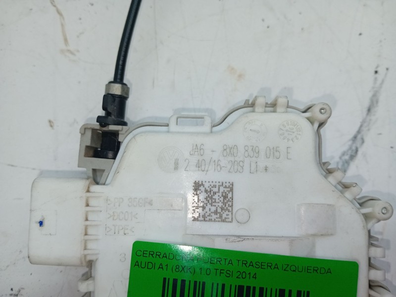 Recambio de cerradura puerta trasera izquierda para audi a1 (8xk) 1.0 tfsi referencia OEM IAM 8X0839015E  