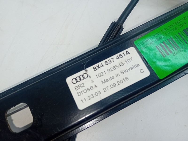 Recambio de elevalunas delantero izquierdo para audi a1 (8xk) 1.0 tfsi referencia OEM IAM 8X4837461A  