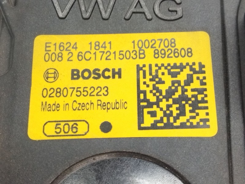 Recambio de pedal acelerador para audi a1 (8xk) 1.0 tfsi referencia OEM IAM 6C1721503B 0280755223 