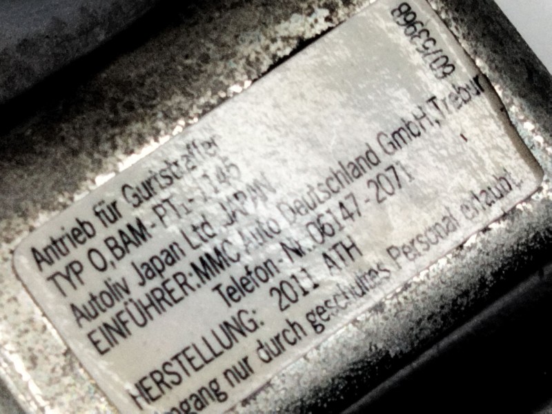 Recambio de cinturon seguridad delantero derecho para mitsubishi asx (ga0w) 1.8 di-d cat referencia OEM IAM 6075396B  