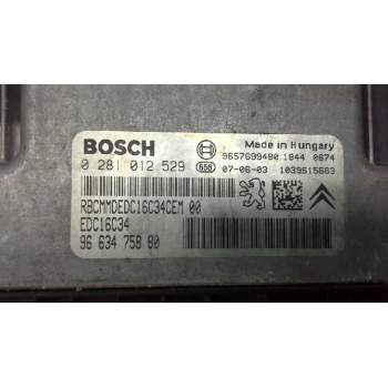 Recambio de centralita motor uce para citroën c3 hdi 70 furio referencia OEM IAM 0281012529 9663475880 EDC16C34