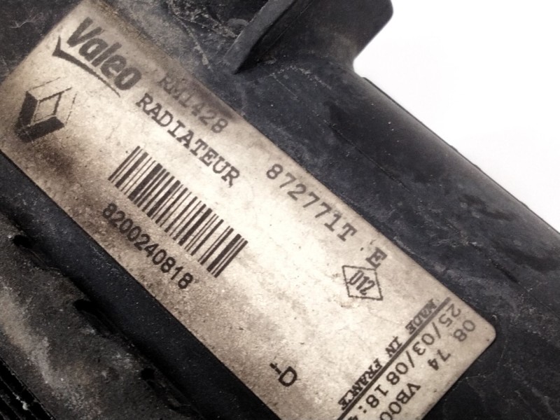 Recambio de radiador agua para renault kangoo 1.5 dci diesel referencia OEM IAM 8200240818  