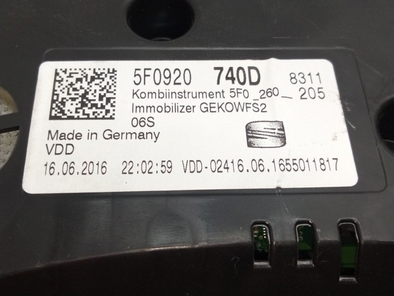 Recambio de cuadro instrumentos para seat leon st (5f8) reference connect referencia OEM IAM 5F0920740D  