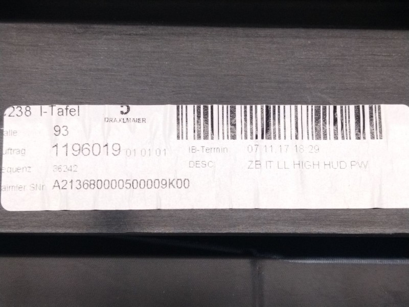 Recambio de salpicadero para mercedes-benz clase e coupe (bm 238) e 350 d 4matic (238.334) referencia OEM IAM A21368000059K00  