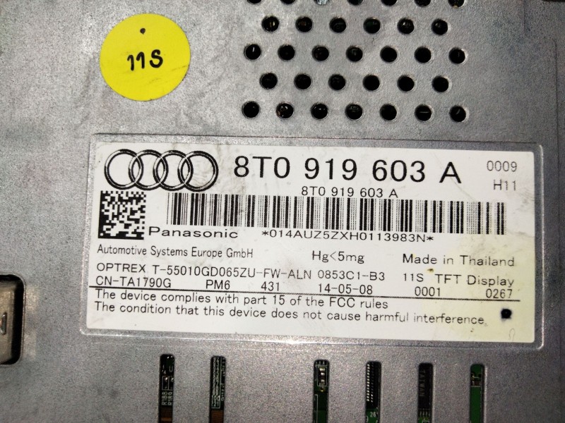Recambio de pantalla multifuncion para audi a4 b8 avant (8k5) 2.0 tdi referencia OEM IAM 8T0919603A  