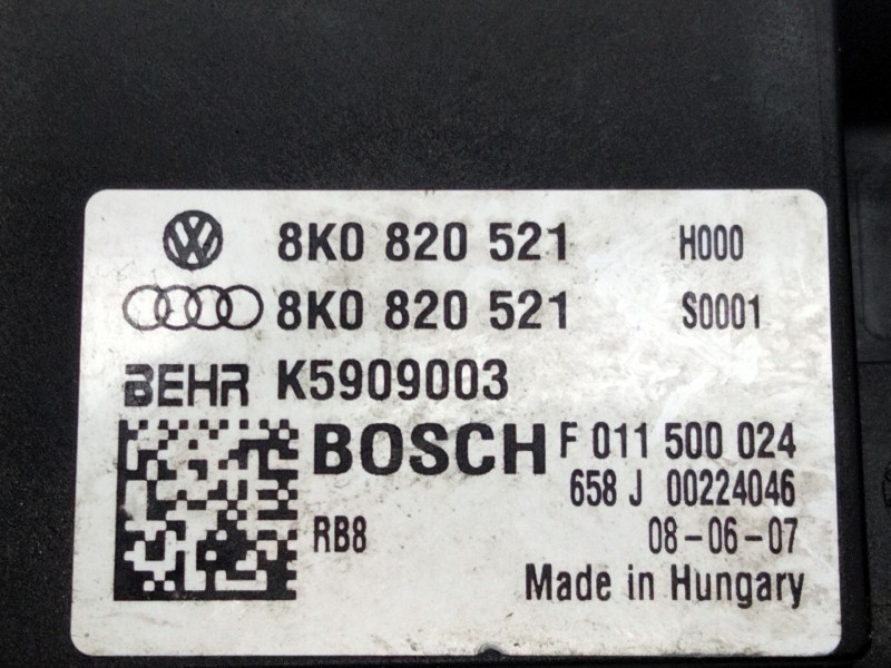 Recambio de resistencia calefaccion para audi a4 b8 avant (8k5) 2.0 tdi referencia OEM IAM 8K0820521  