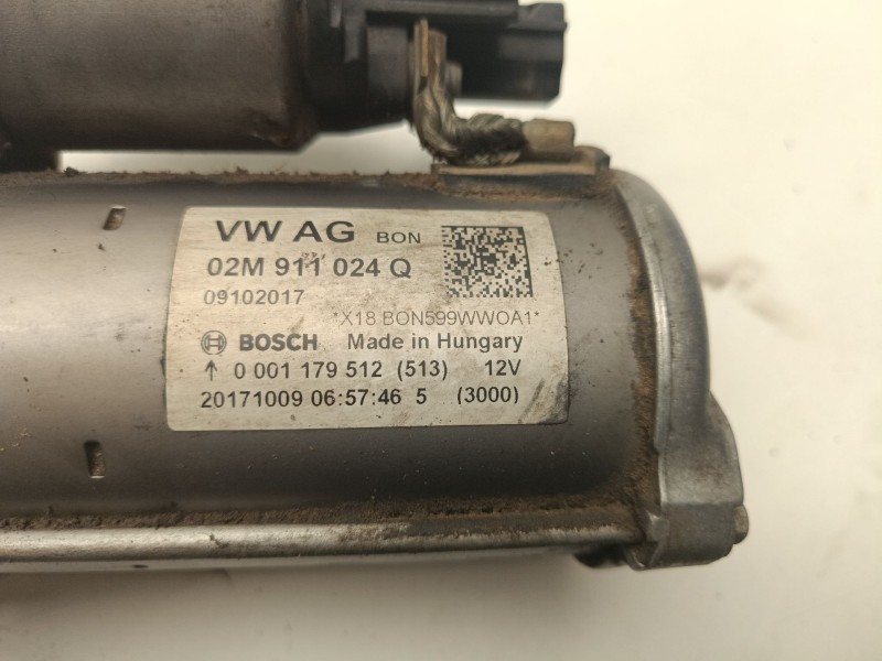 Recambio de motor arranque para skoda rapid active referencia OEM IAM 02M911024Q  