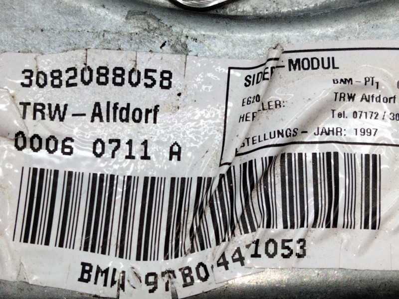 Recambio de airbag lateral delantero izquierdo para bmw serie 5 berlina (e39) 523i referencia OEM IAM 3082088058  