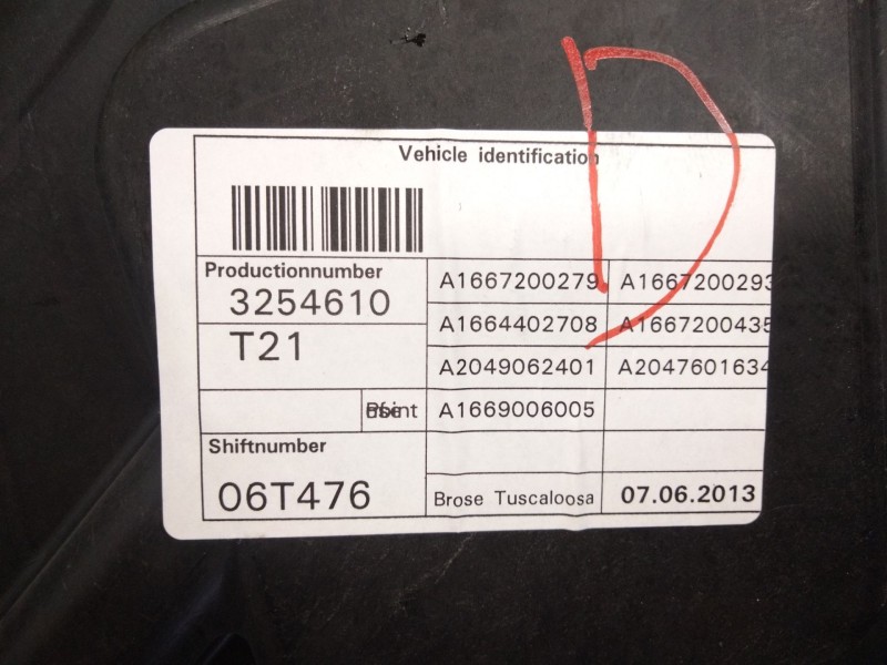 Recambio de elevalunas delantero derecho para mercedes-benz clase m (w166) referencia OEM IAM A1667200279  