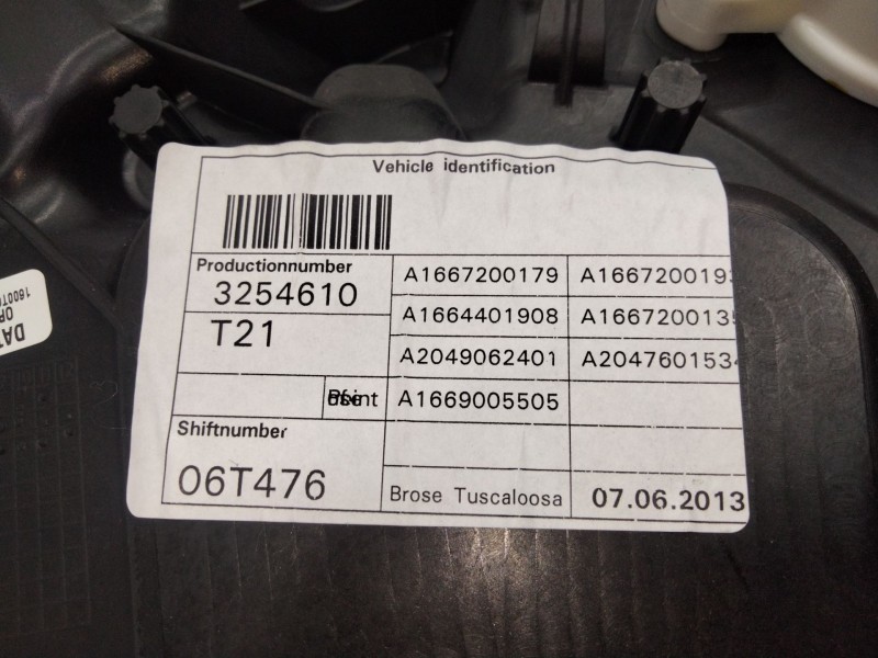 Recambio de elevalunas delantero izquierdo para mercedes-benz clase m (w166) referencia OEM IAM A1667200179  