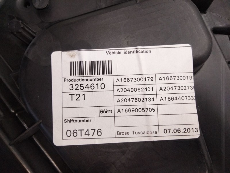 Recambio de elevalunas trasero izquierdo para mercedes-benz clase m (w166) referencia OEM IAM A1667300179  