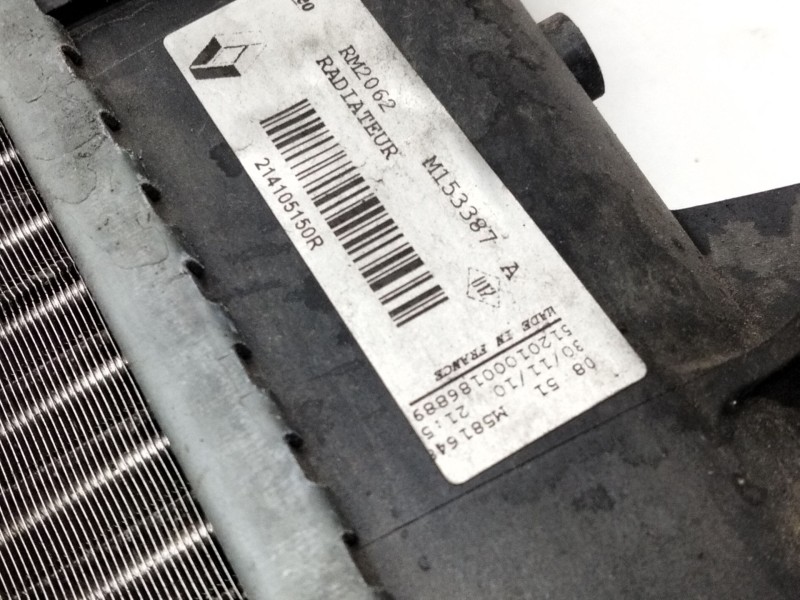 Recambio de radiador agua para renault megane iii berlina 5 p 1.5 dci diesel fap referencia OEM IAM M153387  