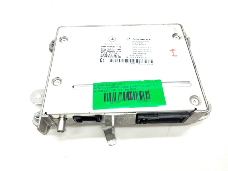 Recambio de modulo bluetoofh para mercedes-benz clase s (w221) s 320 cdi 4-matic (221.080, 221.180) referencia OEM IAM A21682065