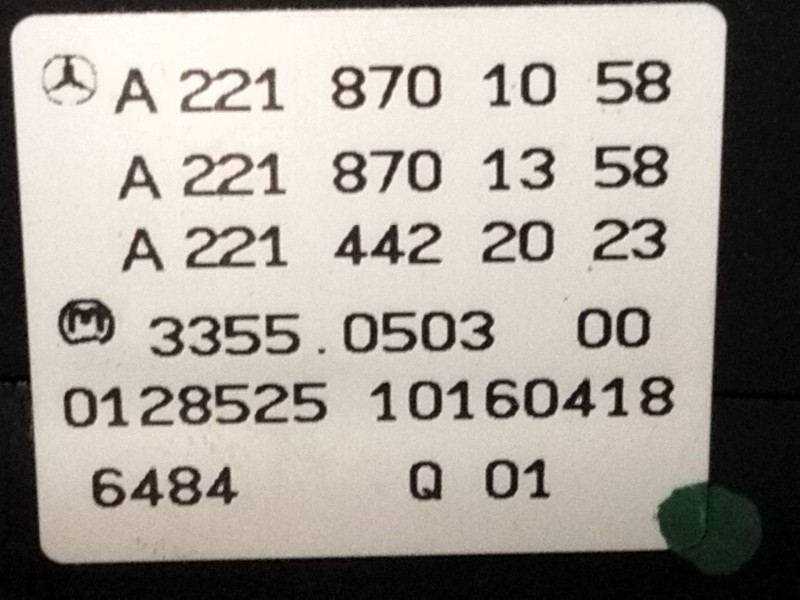 Recambio de mando calefaccion / aire acondicionado para mercedes-benz clase s (w221) s 320 cdi 4-matic (221.080, 221.180) refere
