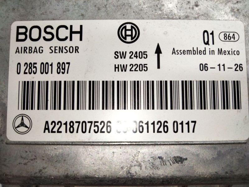 Recambio de centralita airbag para mercedes-benz clase s (w221) s 320 cdi 4-matic (221.080, 221.180) referencia OEM IAM A2218707