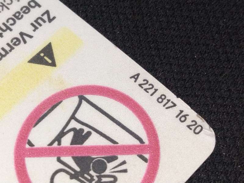 Recambio de parasol derecho para mercedes-benz clase s (w221) s 320 cdi 4-matic (221.080, 221.180) referencia OEM IAM A221817162