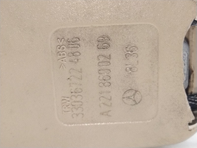 Recambio de enganche cinturon trasero central para mercedes-benz clase s (w221) s 320 cdi 4-matic (221.080, 221.180) referencia 