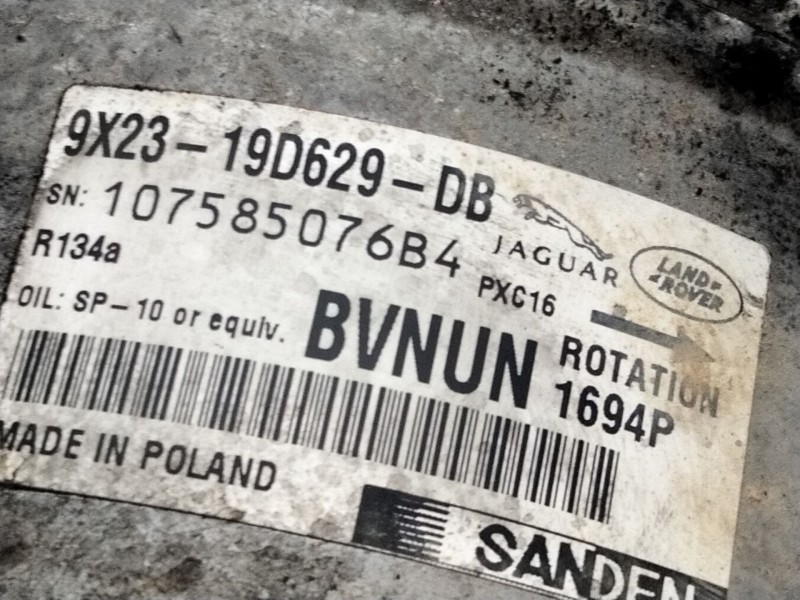 Recambio de compresor aire acondicionado para land rover discovery 5 referencia OEM IAM 9X2319D629DB  