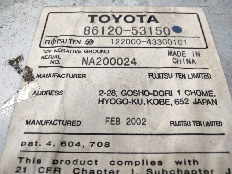 Recambio de sistema audio / radio cd para lexus is200 (ds2/is2) referencia OEM IAM 8612053150  