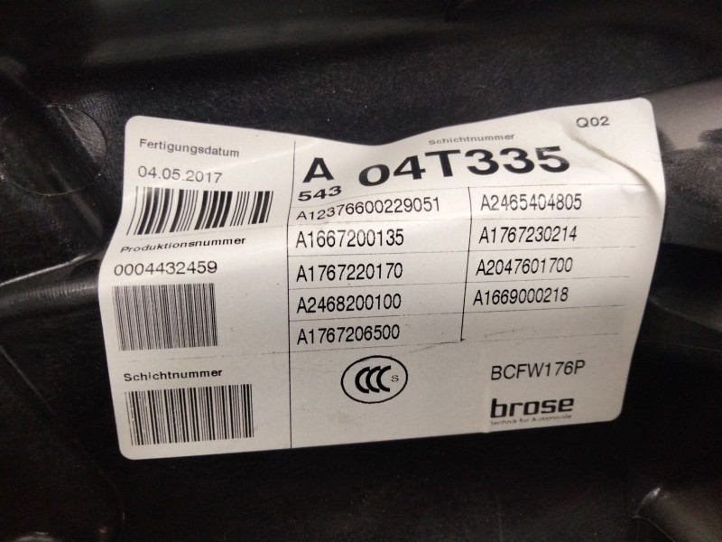 Recambio de elevalunas delantero izquierdo para mercedes-benz clase a (w176) a 200 cdi / d (176.008) referencia OEM IAM A1237660