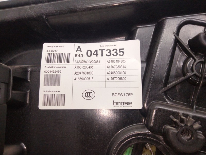 Recambio de elevalunas delantero derecho para mercedes-benz clase a (w176) a 200 cdi / d (176.008) referencia OEM IAM   