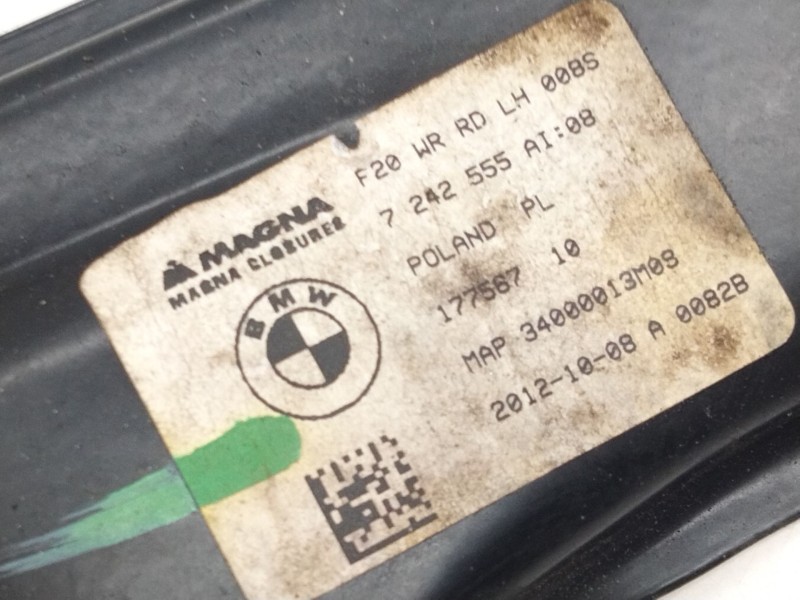 Recambio de elevalunas trasero izquierdo para bmw serie 1 lim. (f20/f21) referencia OEM IAM 7242555  