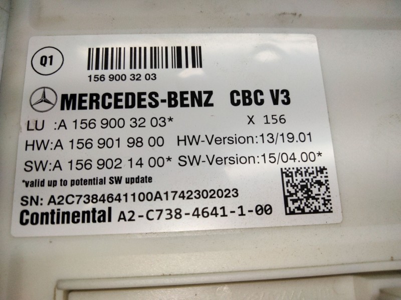 Recambio de modulo confort para mercedes-benz clase a (w176) a 200 cdi / d (176.008) referencia OEM IAM A1569003203  