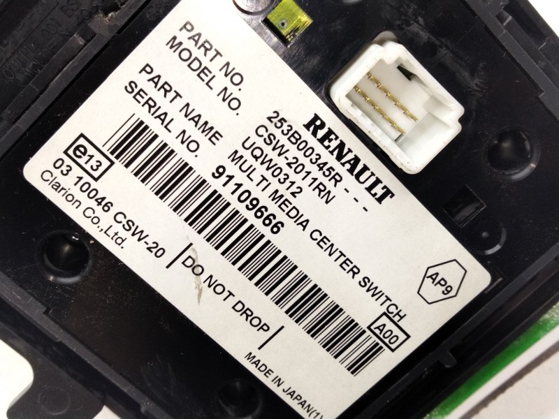 Recambio de mando multifuncion para renault megane iii fastback (bz0/1_, b3_) 1.5 dci referencia OEM IAM 253B00345R  