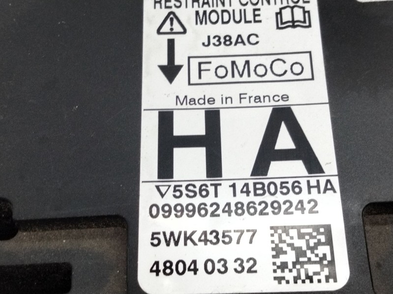 Recambio de centralita airbag para ford fusion (ju_) 1.6 tdci referencia OEM IAM 5S6T14B056HA  